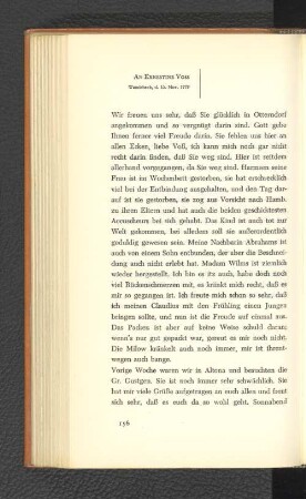 An Ernestine Voss Wandsbeck, den 13. November 1778
