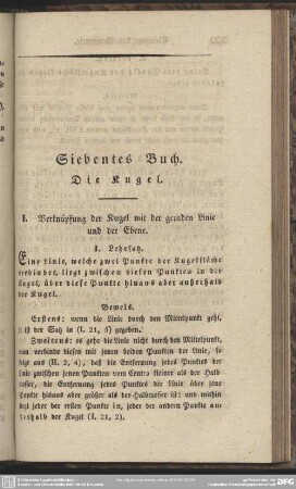 Siebentes Buch. Die Kugel