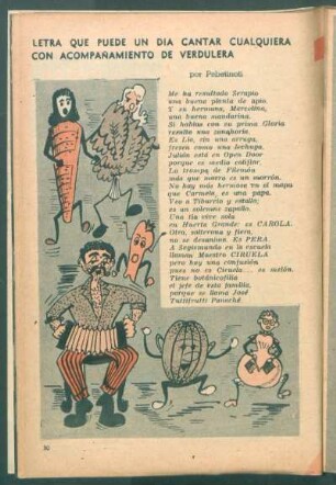 Letra que puede un día cantar cualquieria con acompañamiento de verdulera