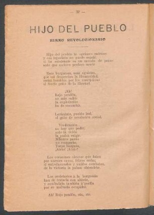 Hijo del Pueblo : Himno revolucionario
