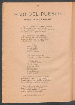 Hijo del Pueblo : Himno revolucionario