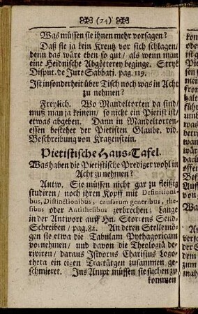 Pietistische Haus-Tafel