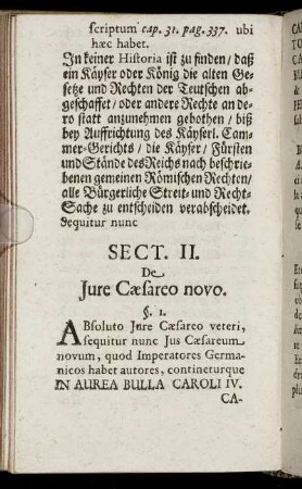 Sect. II. De Jure Cæsareo novo.