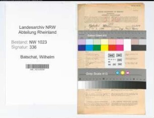 Entnazifizierung Wilhelm Batschat , geb. 31.03.1890 (Kaufmann)