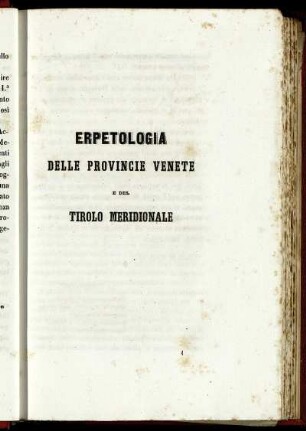 Erpetologia delle Provincie Venete e del Tirolo Meridionale.