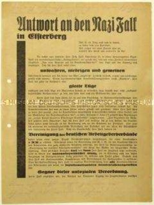 Flugblatt der SPD gegen die NSDAP und Aufruf zur Reichstagswahl 1930