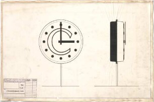 Schneider - Esleben, Paul; Düsseldorf, Kasernenstr. 39; Hauptverwaltung der Commerzbank, Erweiterung - Standuhr