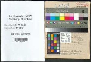 Entnazifizierung Wilhelm Becker , geb. 15.05.1903 (Wachtmeister)