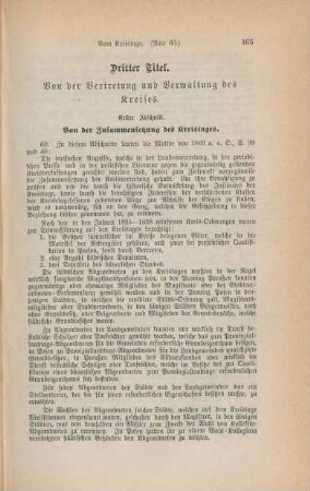 Dritter Titel. Von der Vertretung und Verwaltung des Kreises