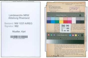 Entnazifizierung Karl Mueller , geb. 00.00.0000 (Schlosser)