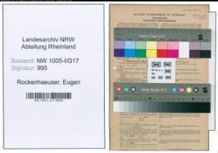 Entnazifizierung Eugen Rockenhaeuser , geb. 18.09.1921 (Monteur)