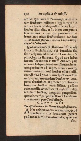 Capvt XIII. De distributione fructuum Ecclesiasticorum.