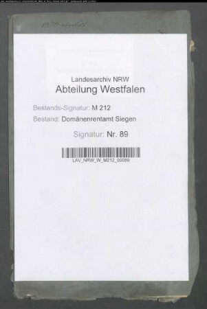 Hypothekarische Eintragung des Fruchtzehnten in Frohnhausen