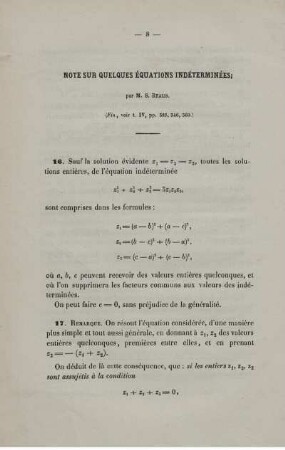 Note sur quelques équations indéterminées.
