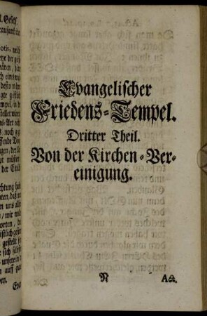 Evangelischer Friedens-Tempel. Dritter Theil. Von der Kirchen-Vereinigung.