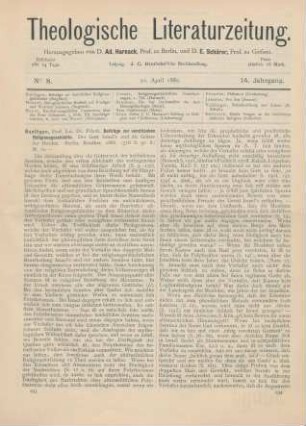 193-196 [Rezension] Baethgen, Friedrich, Beiträge zur semitischen Religionsgeschichte