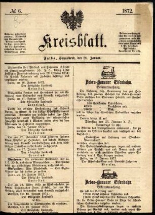 Ausgabe vom Samstag, den 20. Januar 1872.