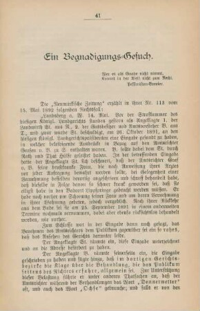 Ein Begnadigungs-Gesuch.