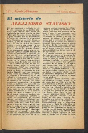 El misterio de Alejandro Stavisky : La novela humana