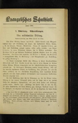 Über volkstümliche Bildung : Konferenzvortrag
