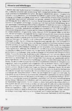 Hinweise und Mitteilungen