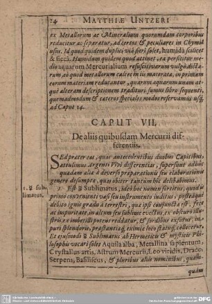 Caput VII. De aliis quibusdam Mercurii differentiis.