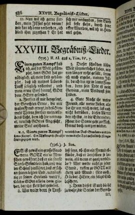 XXVIII. Begräbniß-Lieder