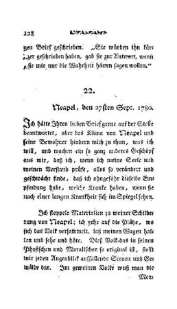 22. - Neapel, den 27sten Sept. 1780.