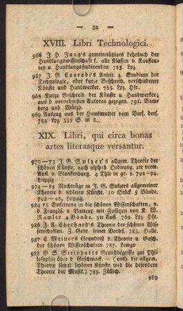 XIX. Libri, qui circa bonas artes literarque versantur.