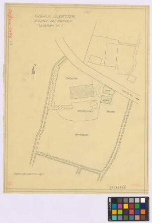 Arsten ([Landkreis] Bremen): Erbhof G. Bätjer. Lageplan
