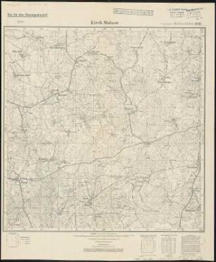 Meßtischblatt 2036 : Kirch, Mulsow, 1938 : Kirch, Mulsow. - Hrsg. 1879, kleine Nachtr. 1919, redakt. Änd. 19. - 1:25000. - [Berlin]: Reichsamt für Landesaufnahme, 1938. - 1 Kt.