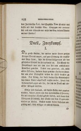 Duell, Zweykampf.