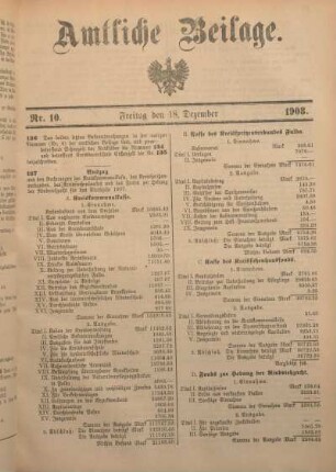 10: Beilage vom Freitag, 18. Dezember 1908