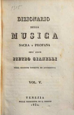 Dizionario della musica sacra e profana. 5