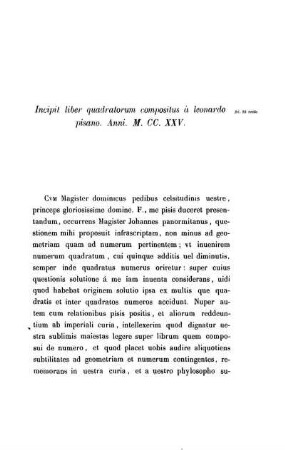 Incipil liber quadratorum compositus à leonardo pisano. Anni. M. CC. XXV.