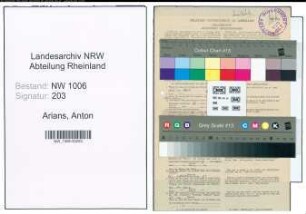 Entnazifizierung Anton Arians , geb. 03.05.1908 (Gaertner)
