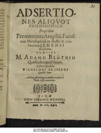 Adsertiones Aliquot Philosophicae