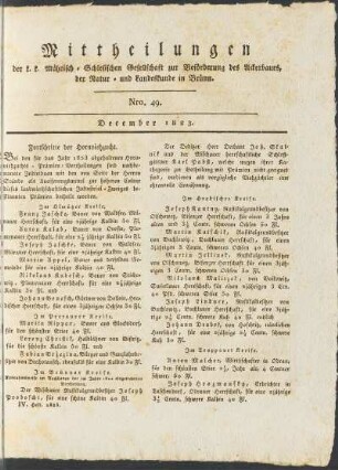 Mittheilungen. Nro. 49. December 1823.