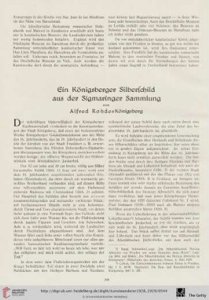 10/11: Ein Königsberger Silberschild aus der Sigmaringer Sammlung
