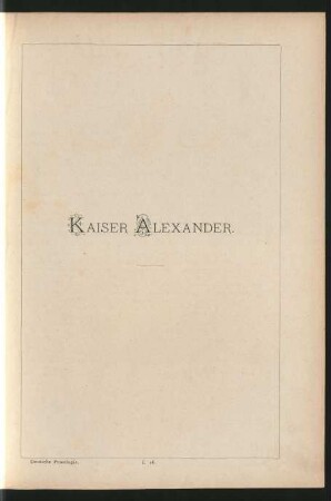 I. 16. Kaiser Alexander