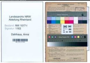 Entnazifizierung Anna Dahlhaus , geb. 30.10.1871 ()