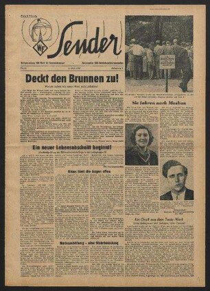 Betriebszeitung 'WF-Sender', Nr.26/1957 (12. Juli 1957)