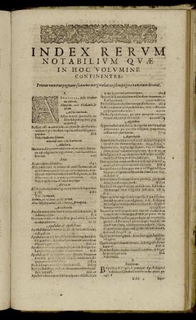 Index Rerum Notabilium Quæ In Hoc Volumine Continentur.