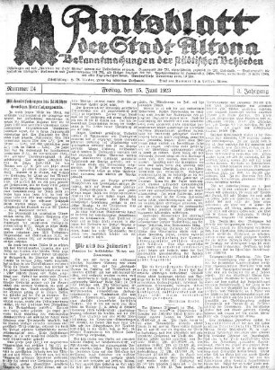 Nummer 24 : Freitag, den 15. Juni 1923