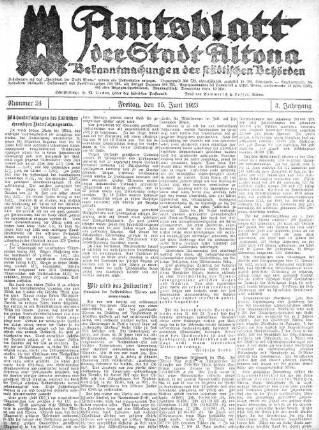 Nummer 24 : Freitag, den 15. Juni 1923