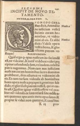 Secundus Incipit De Novo Testamento.