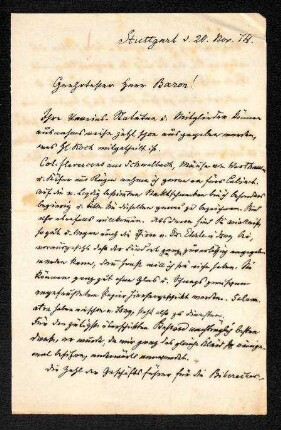 Brief von Ferdinand Krauss an R. v. Koenig