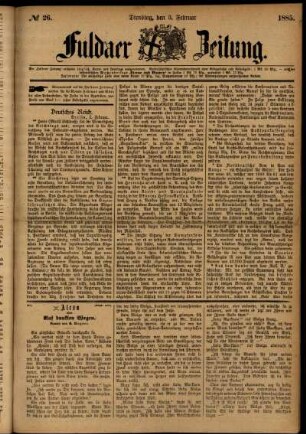 Ausgabe vom Dienstag, den 03. Februar 1885.