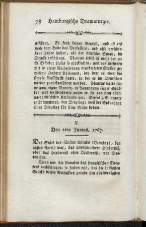 X. Den 2ten Junius, 1767