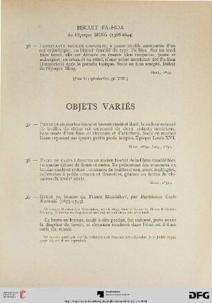 Objets Variés (Nr. 37-39)